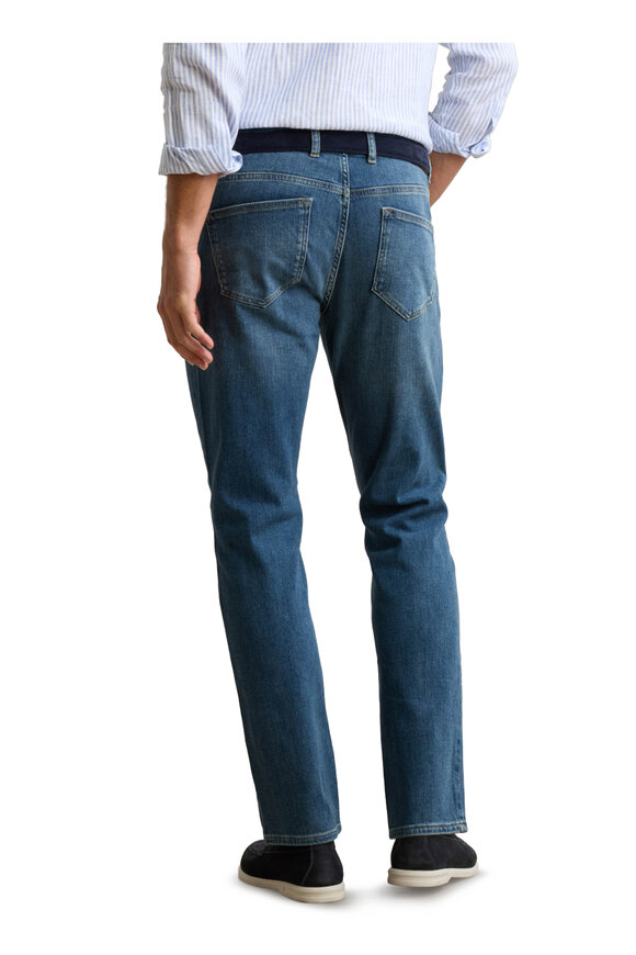 Peter Millar Medium Blue Vintage Washed Five Pocket Jean - view 3