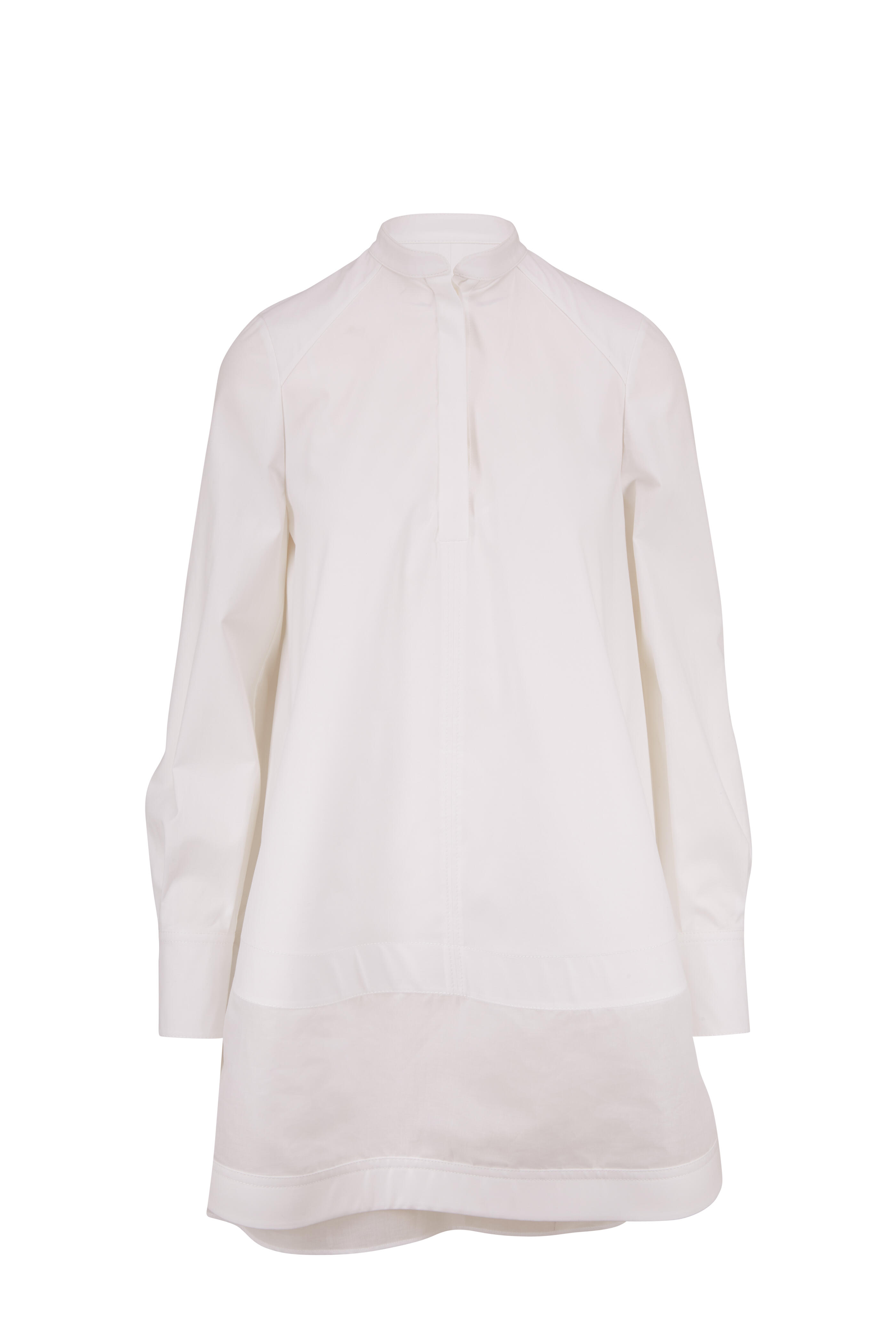 Valentino - LeBlanc White Cotton Voluminous Long Sleeve Dress