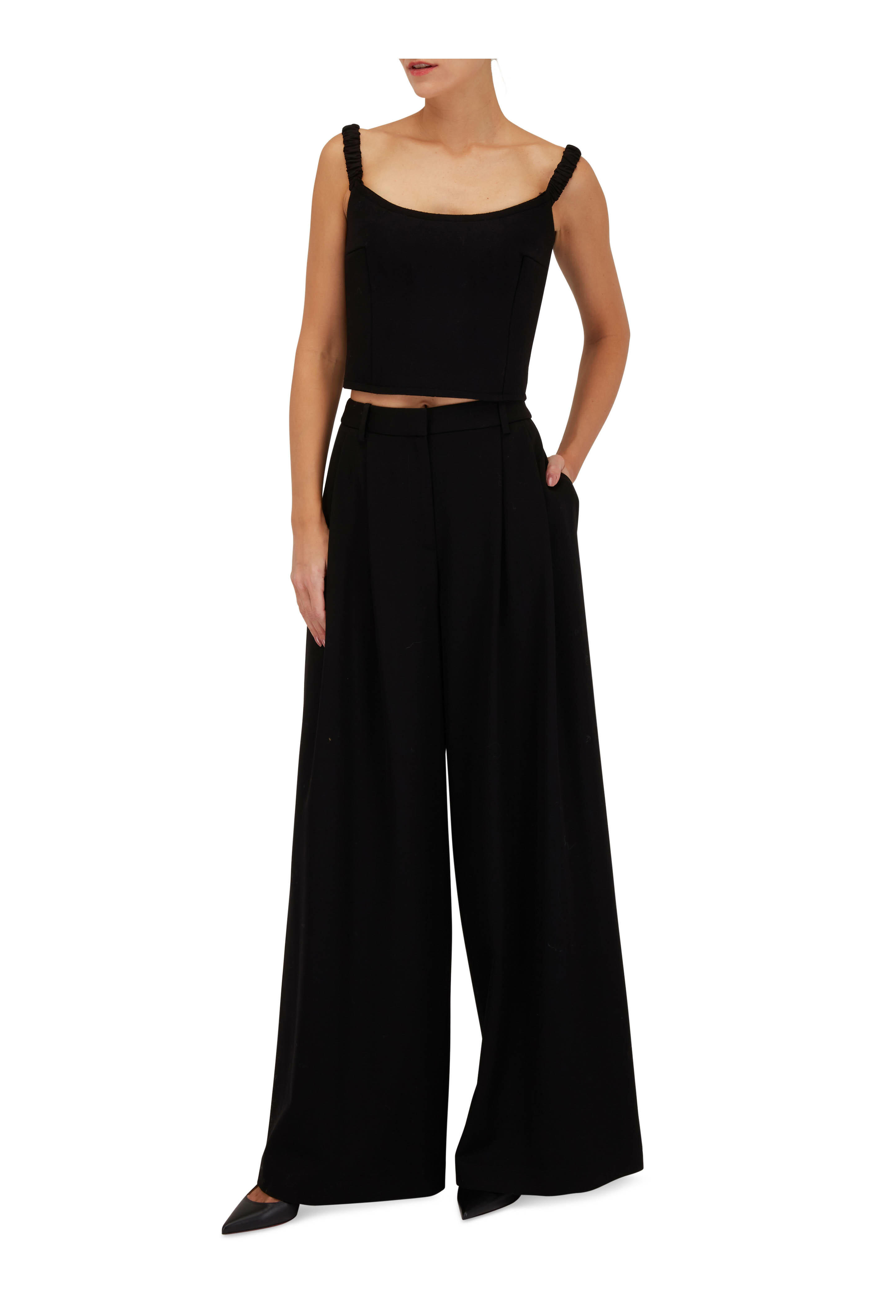 Nili Lotan - Dillon Black Wool Gaberdine Pant