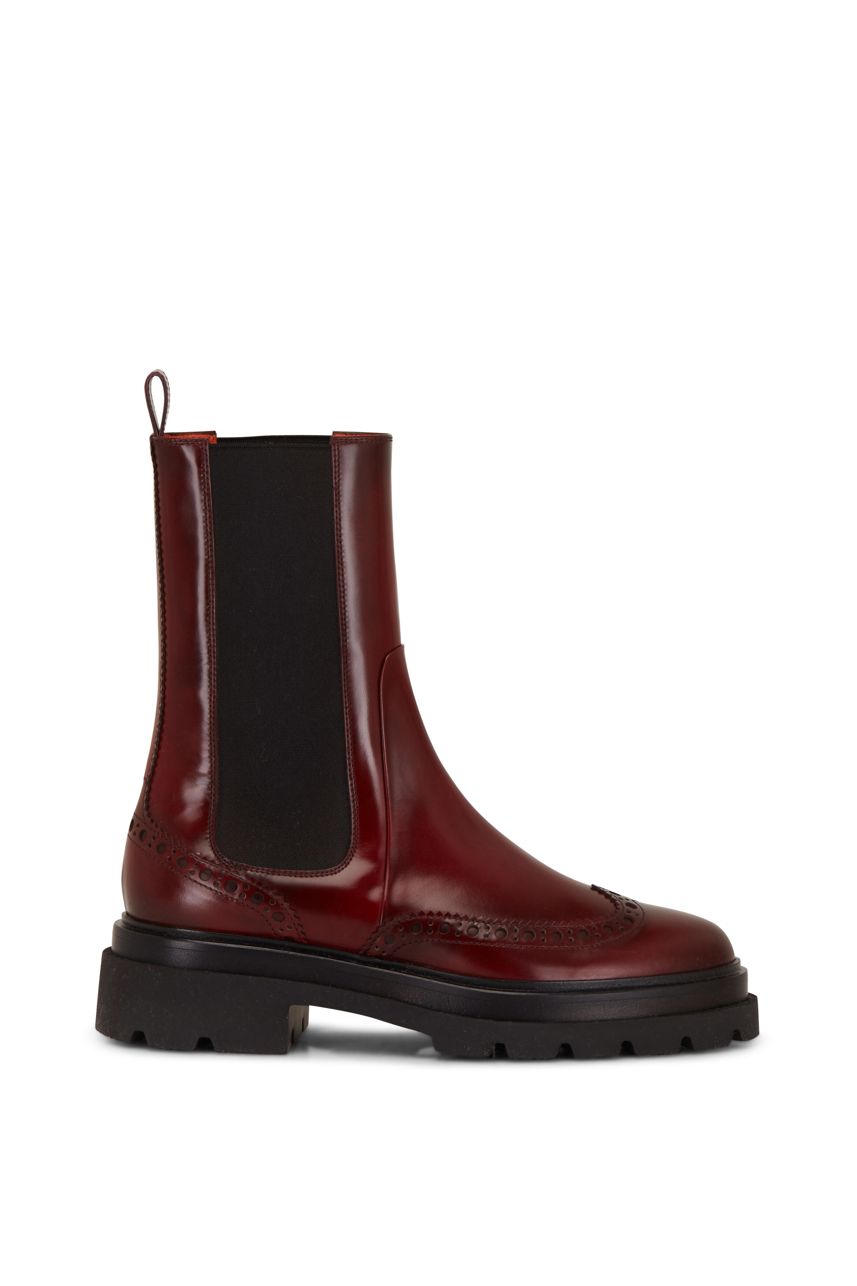 Santoni - Floes Red Leather Wingtip Boot | Mitchell Stores