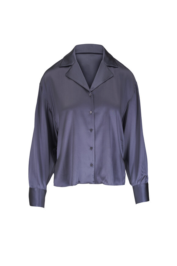 Dorothee Schumacher Sense Of Shine Anthracite Silk Blouse - view 1