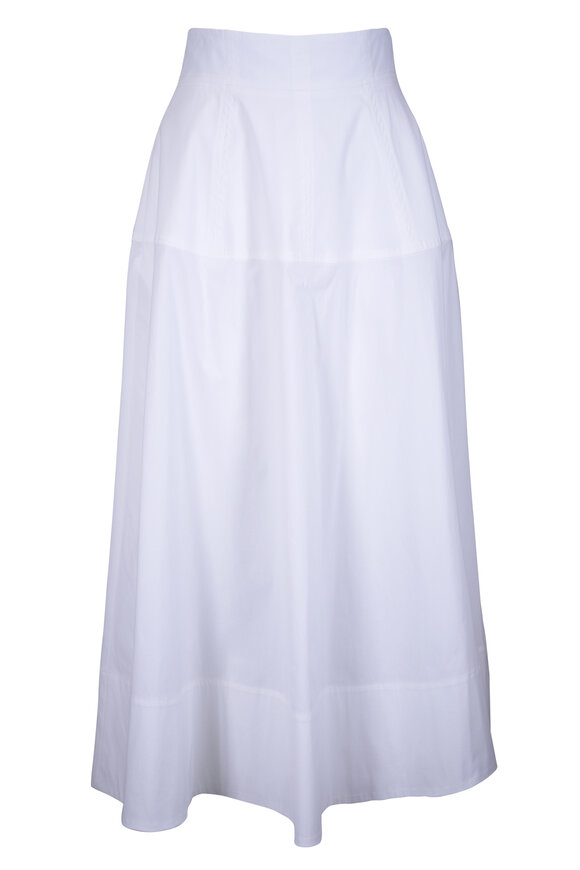 Lela Rose White Poplin A-Line Skirt