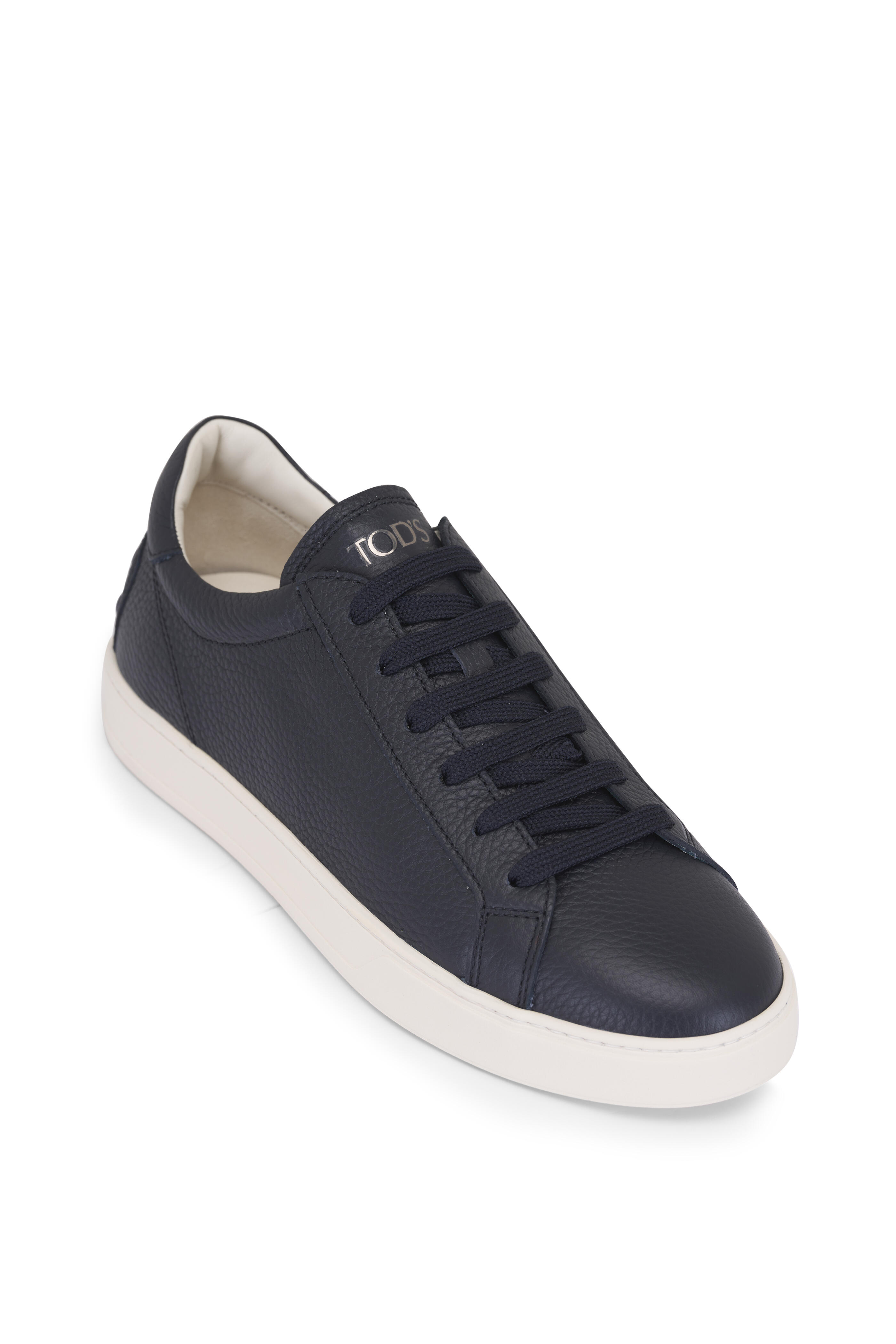 Tod's - Blue Leather Low Top Sneaker | Mitchell Stores