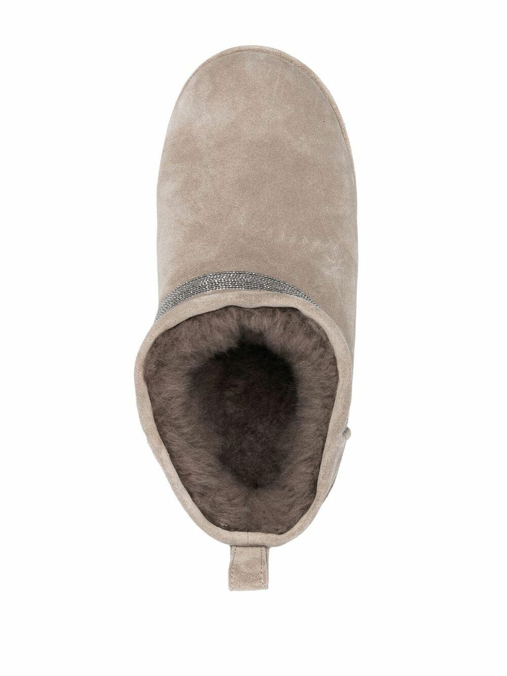 Brunello Cucinelli - Gray Suede Short Ankle Boot