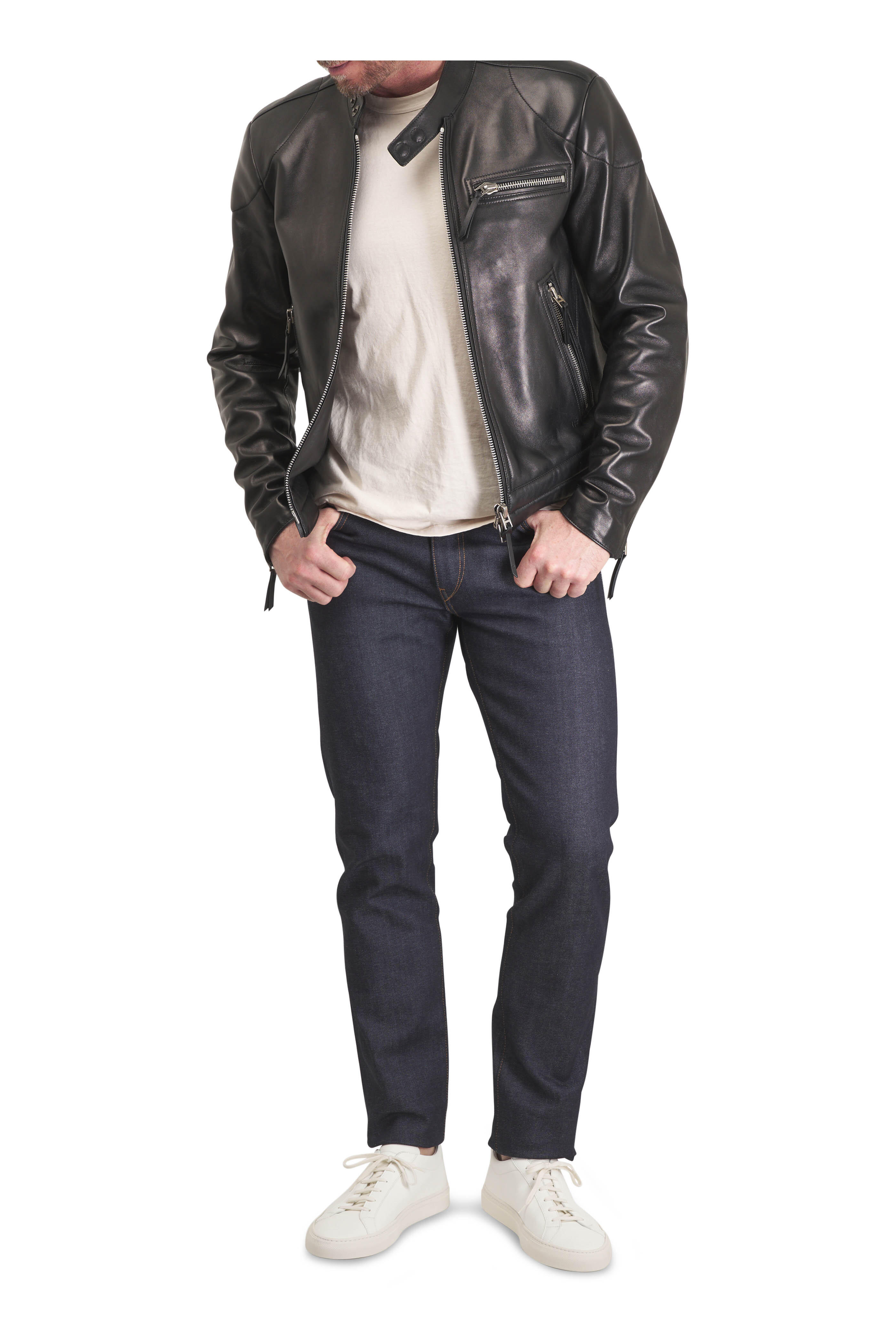 Tom Ford - Nappa Grain Black Leather Biker Jacket