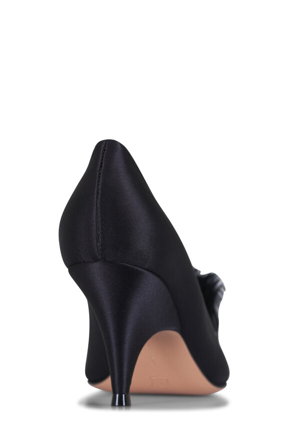 Gianvito Rossi Black & White Crepe Satin Pump, 75mm - view 5