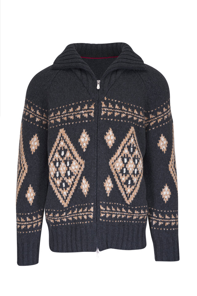 Moncler - Black Mixed Media Quilted Down Cardigan