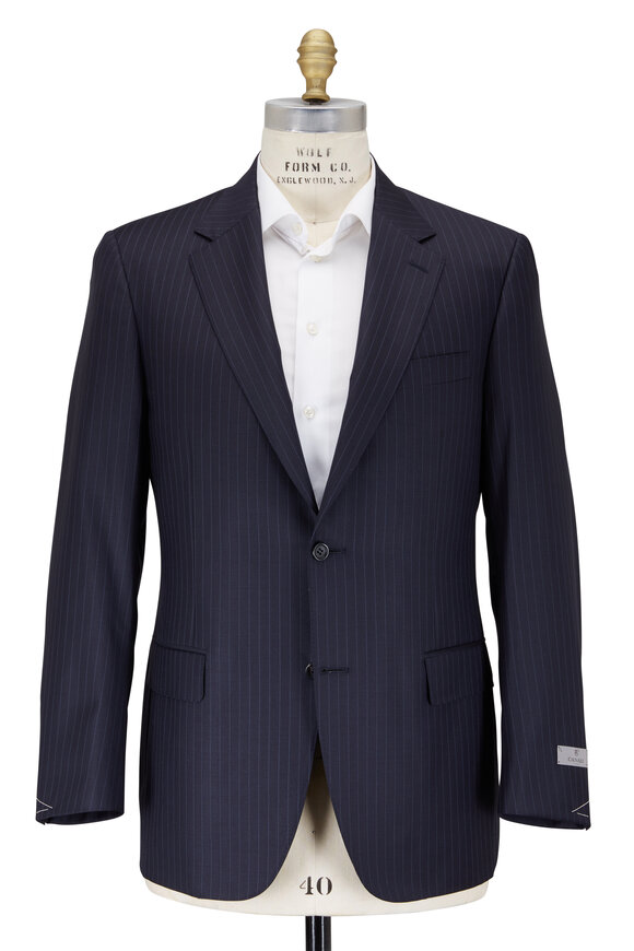 Canali - Navy Blue Pinstripe Wool Suit