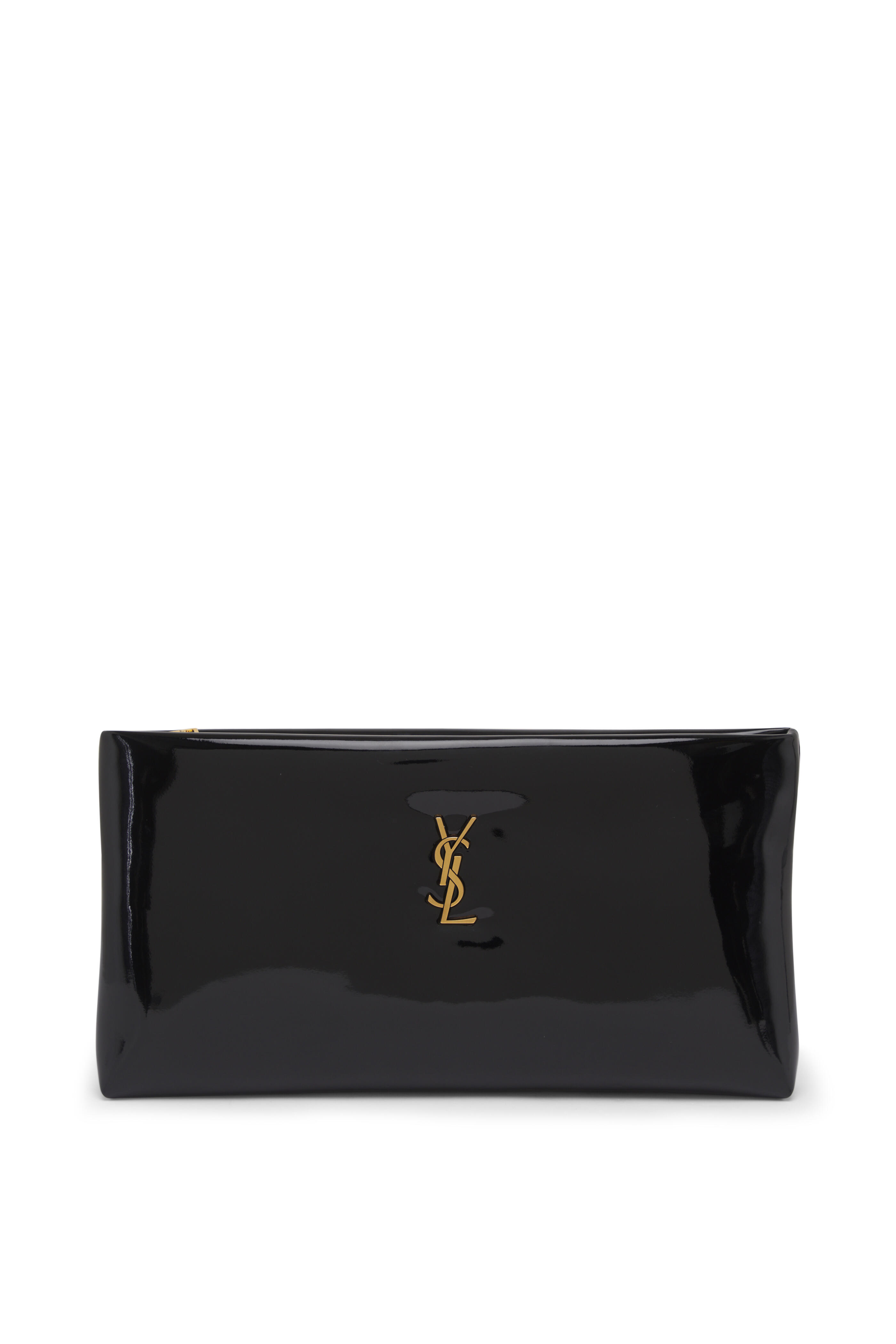Saint Laurent - Calypso Black Shiny Canvas Clutch