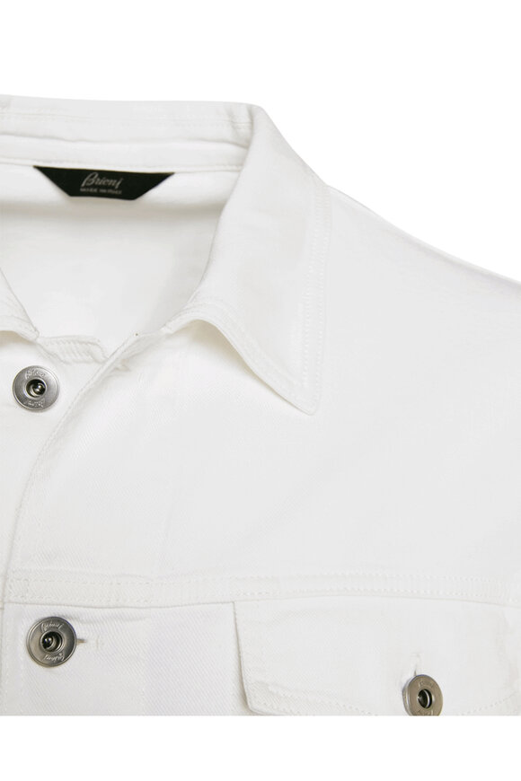 Brioni - White Denim Trucker Jacket | Mitchell Stores