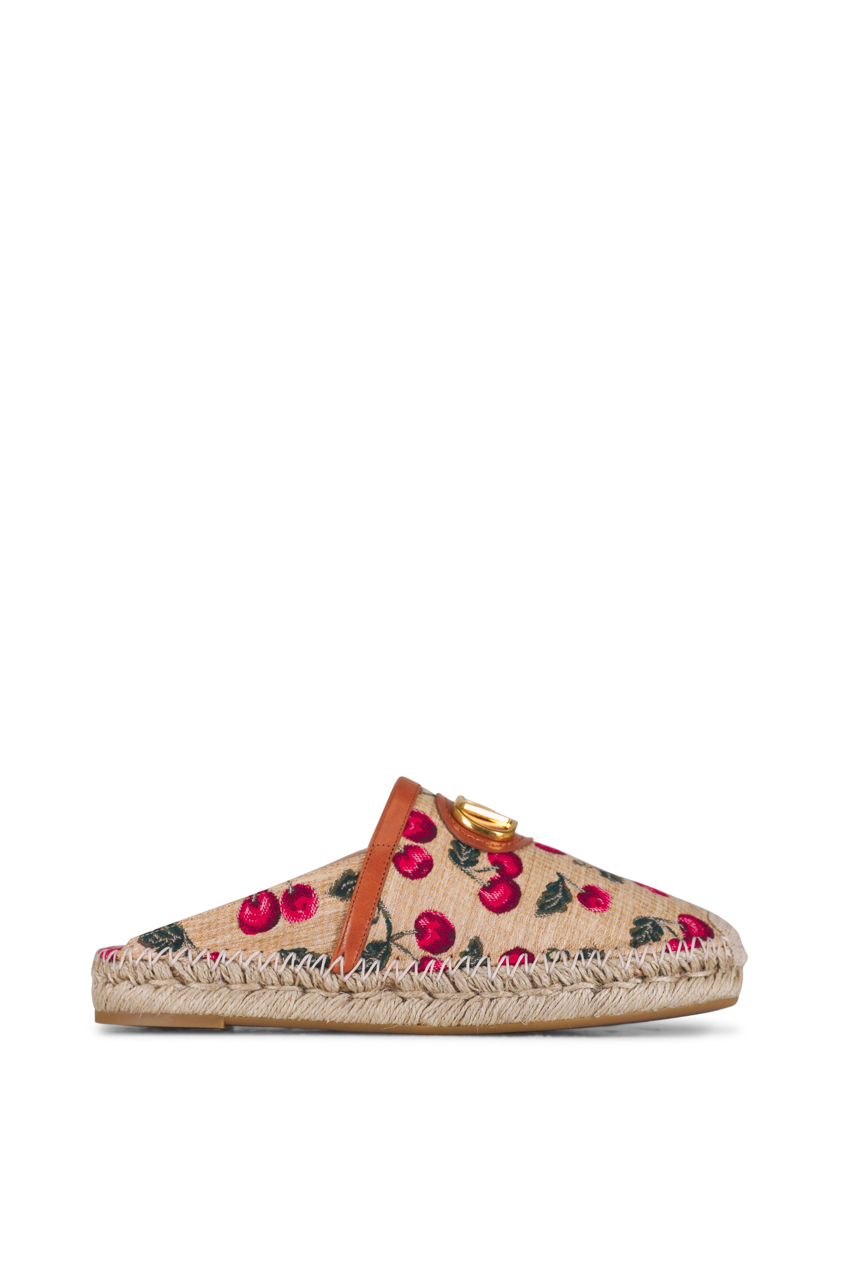 Valentino Garavani - Natural & Red Cherries VLogo Mule