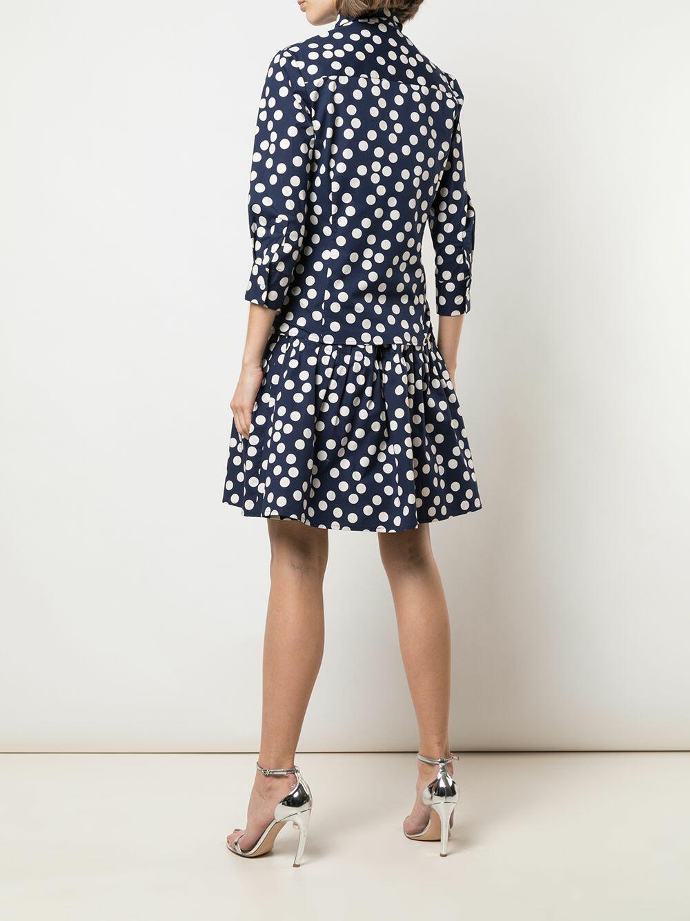 Carolina Herrera - Navy & White Polka Dot Blouse
