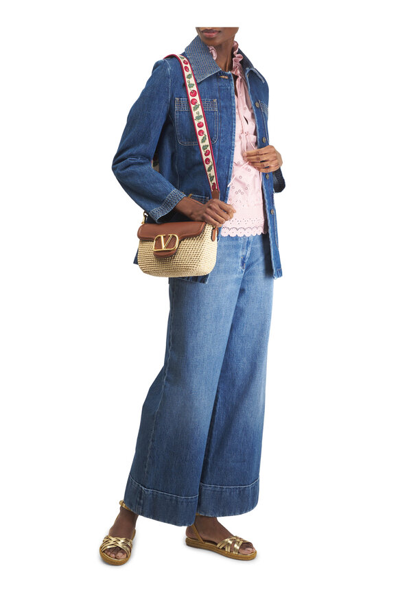 Valentino Medium Blue Denim Vlogo Coat - view 2