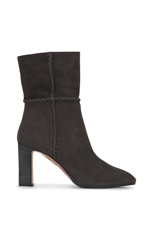 Aquazzura Indy Charcoal Suede Boot, 85mm - view 3