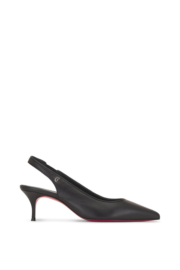 Christian Louboutin - Sporty Kate Black Leather Slingback, 55mm