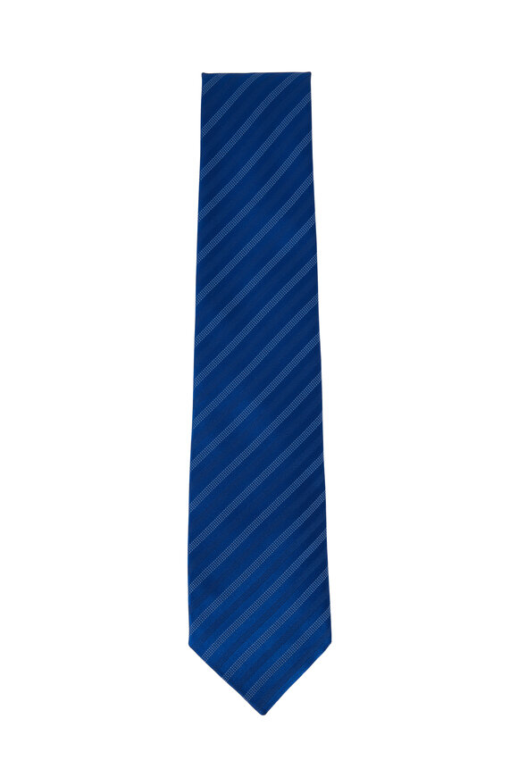 Charvet - Royal Blue Striped Silk Necktie