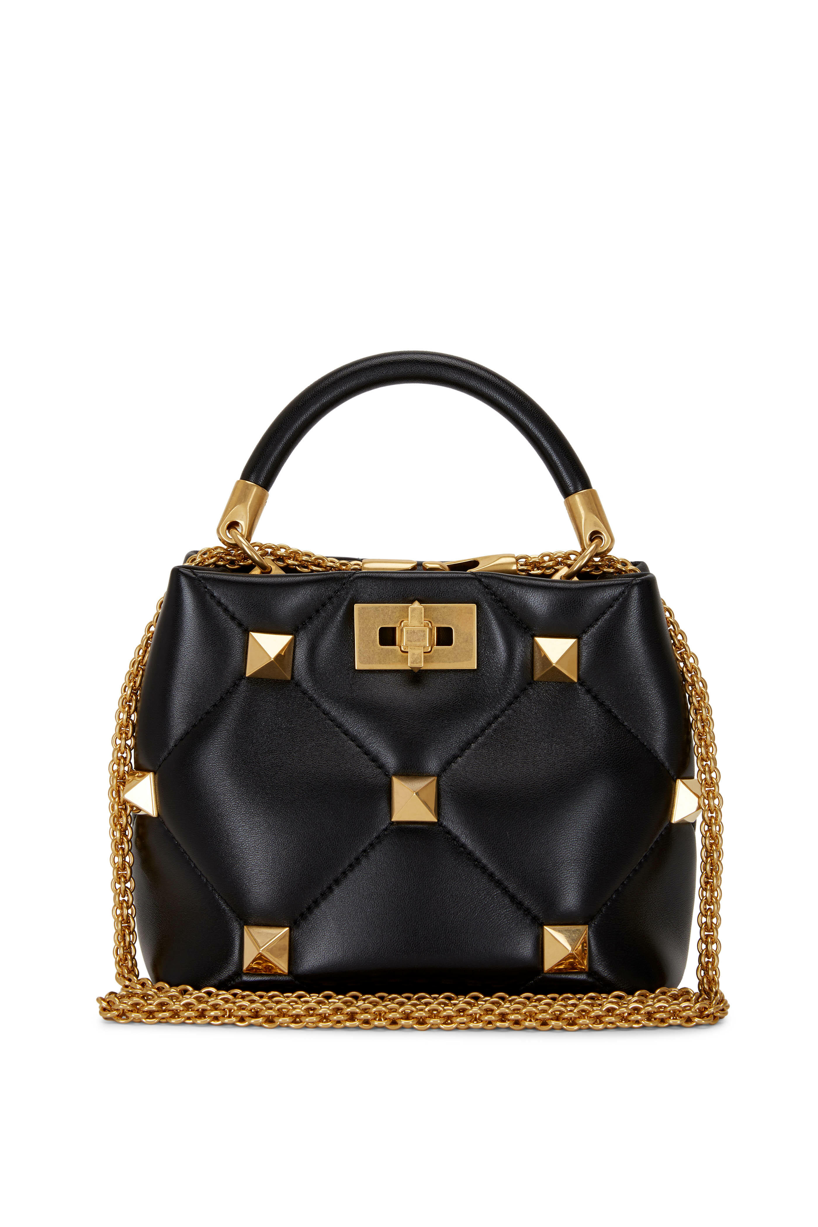 【関税&送料込】Valentino Garavani Nappa Leather Medium Roma Valentino Garavani Nappa Leather Shoulder Bag | Black