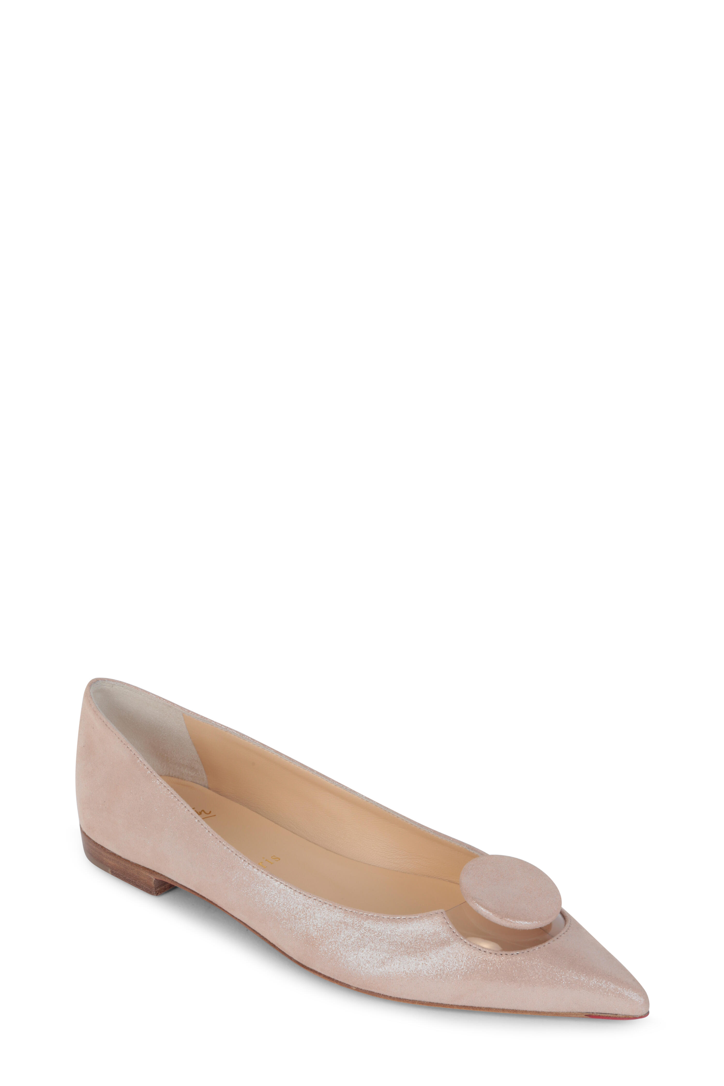 Christian Louboutin - Moon Nude Suede & Vinyl Flat