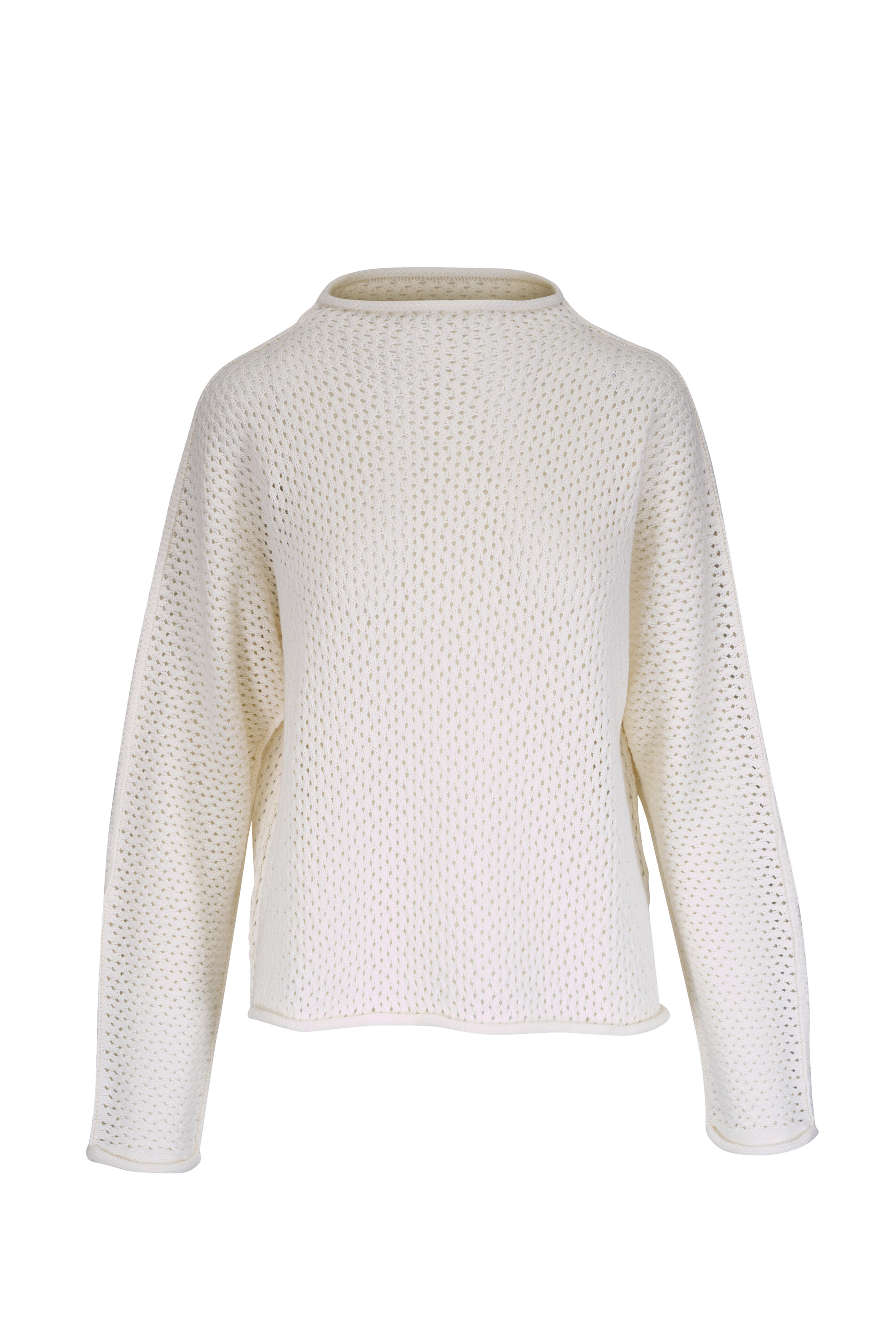 Frank & Eileen - Monterey Pointelle Ivory Cotton Sweater