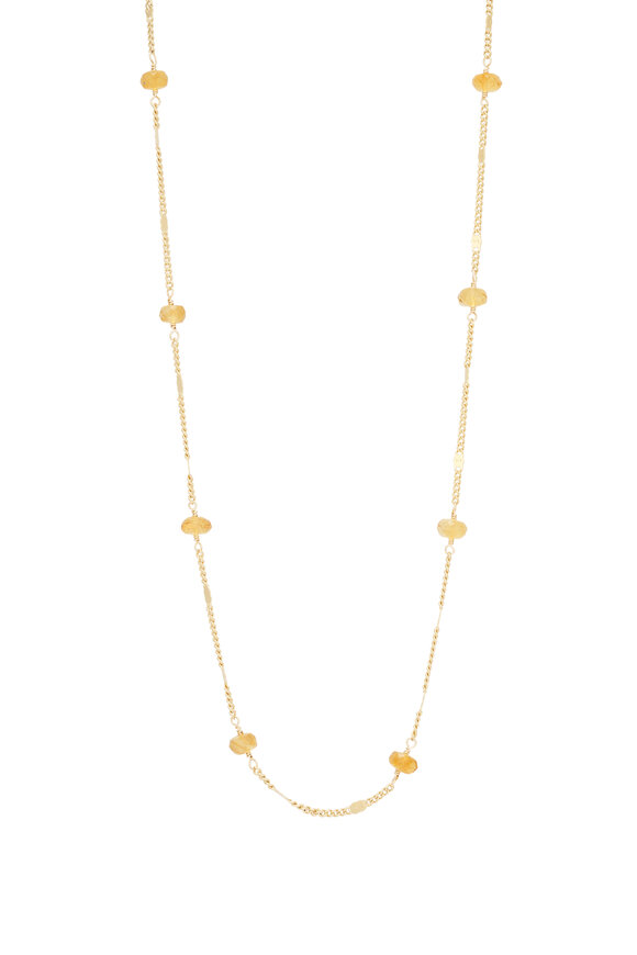 Cristina V. Citrine Rondelle Chain Necklace
