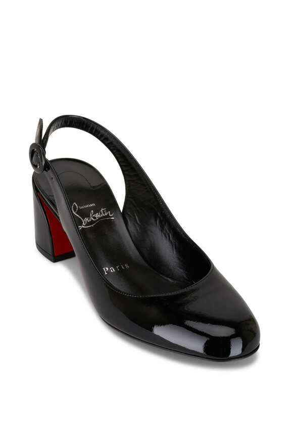 Christian Louboutin - So Jane Sling Black Patent Leather Pump, 55mm