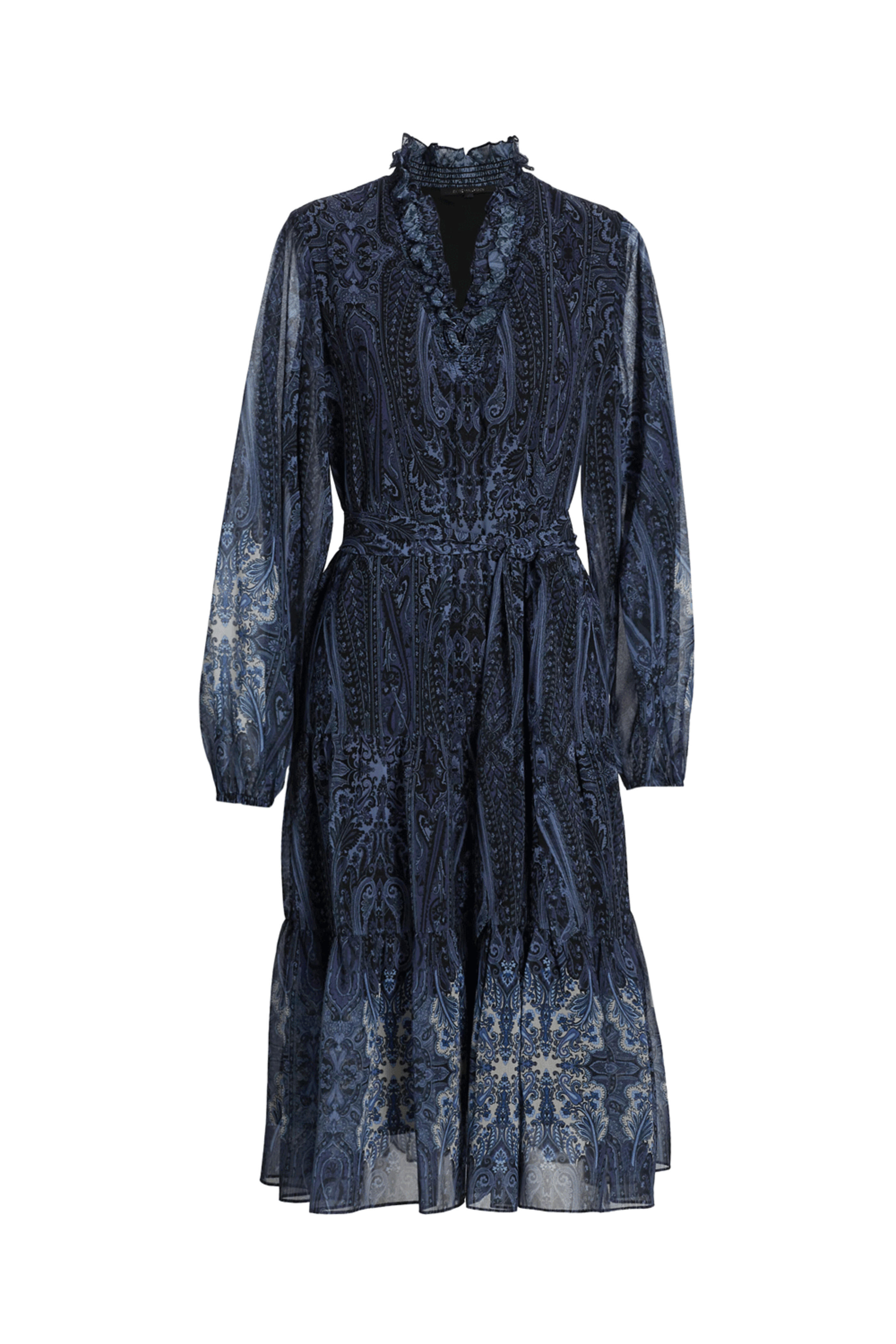 Kobi Halperin - Midnight Verena Paisley Tie-Waist Midi-Dress