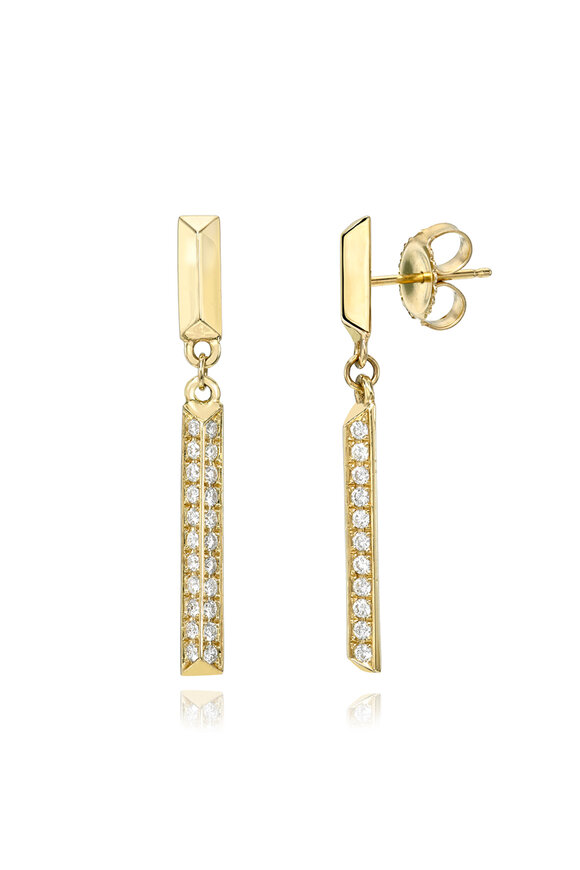 Dru 14k Yellow Gold Diamond Candle Earring