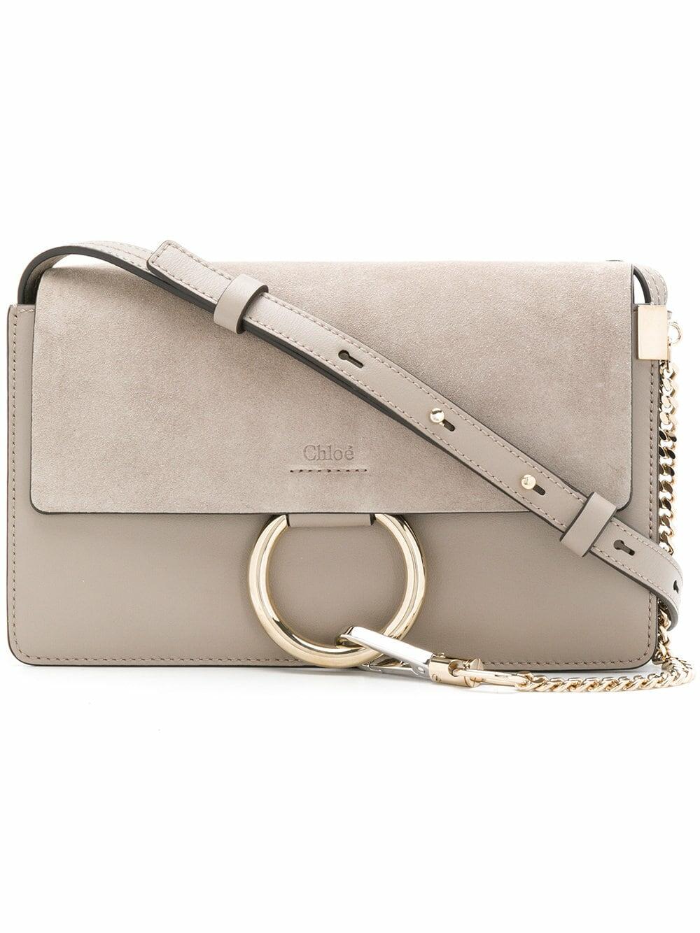Chloe Faye Day Bag Leather Small Gray 2350131