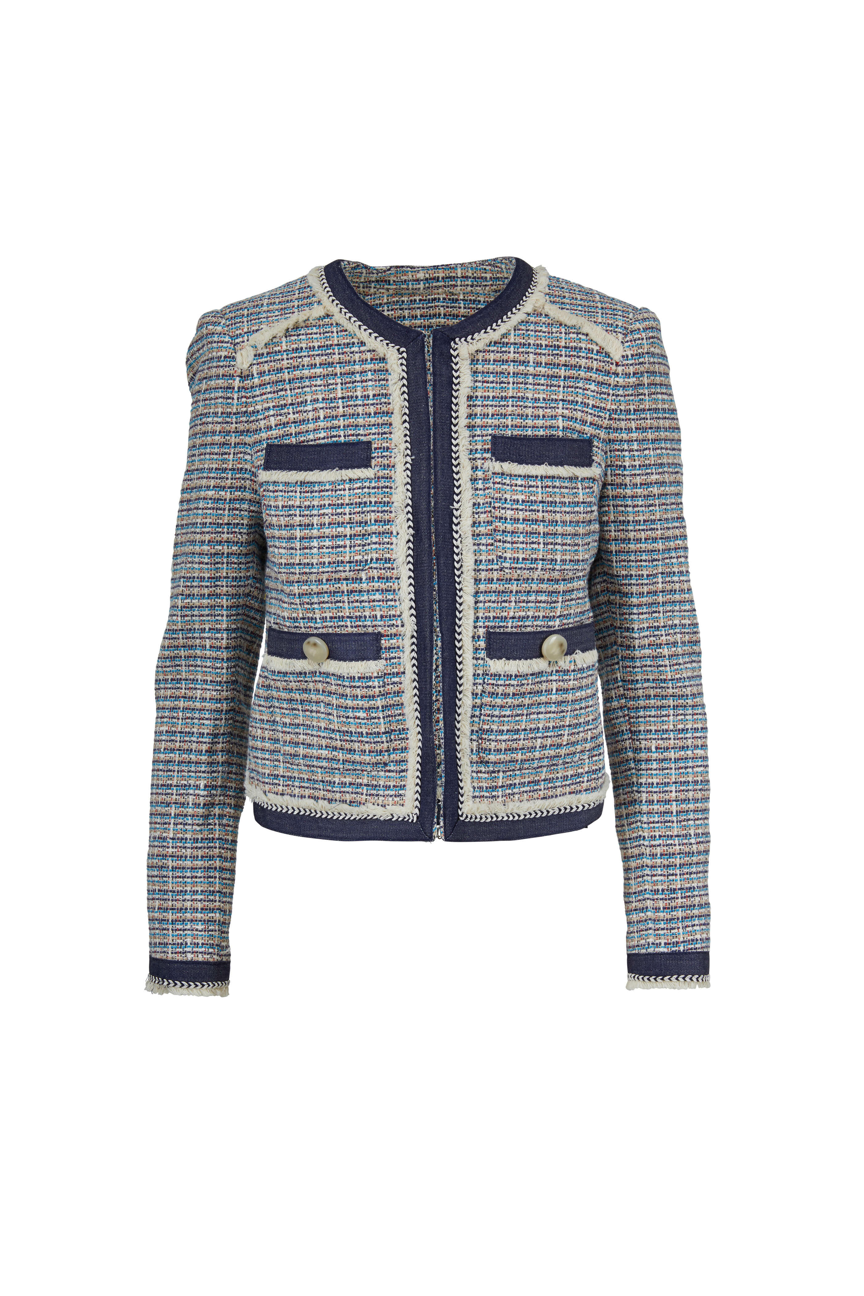 Veronica Beard - Aisha Blue Bouclé Jacket