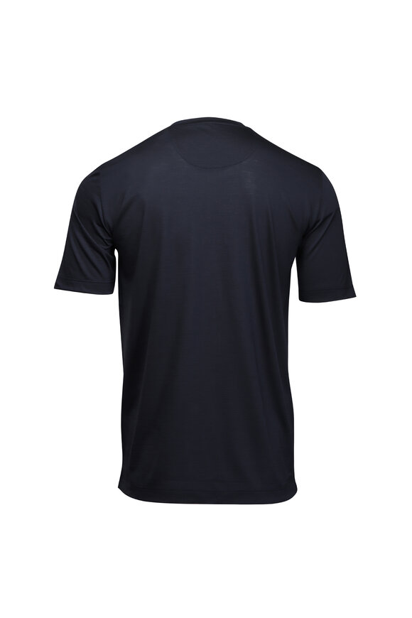 Marco Pescarolo Navy Jersey Wool T-Shirt - view 2