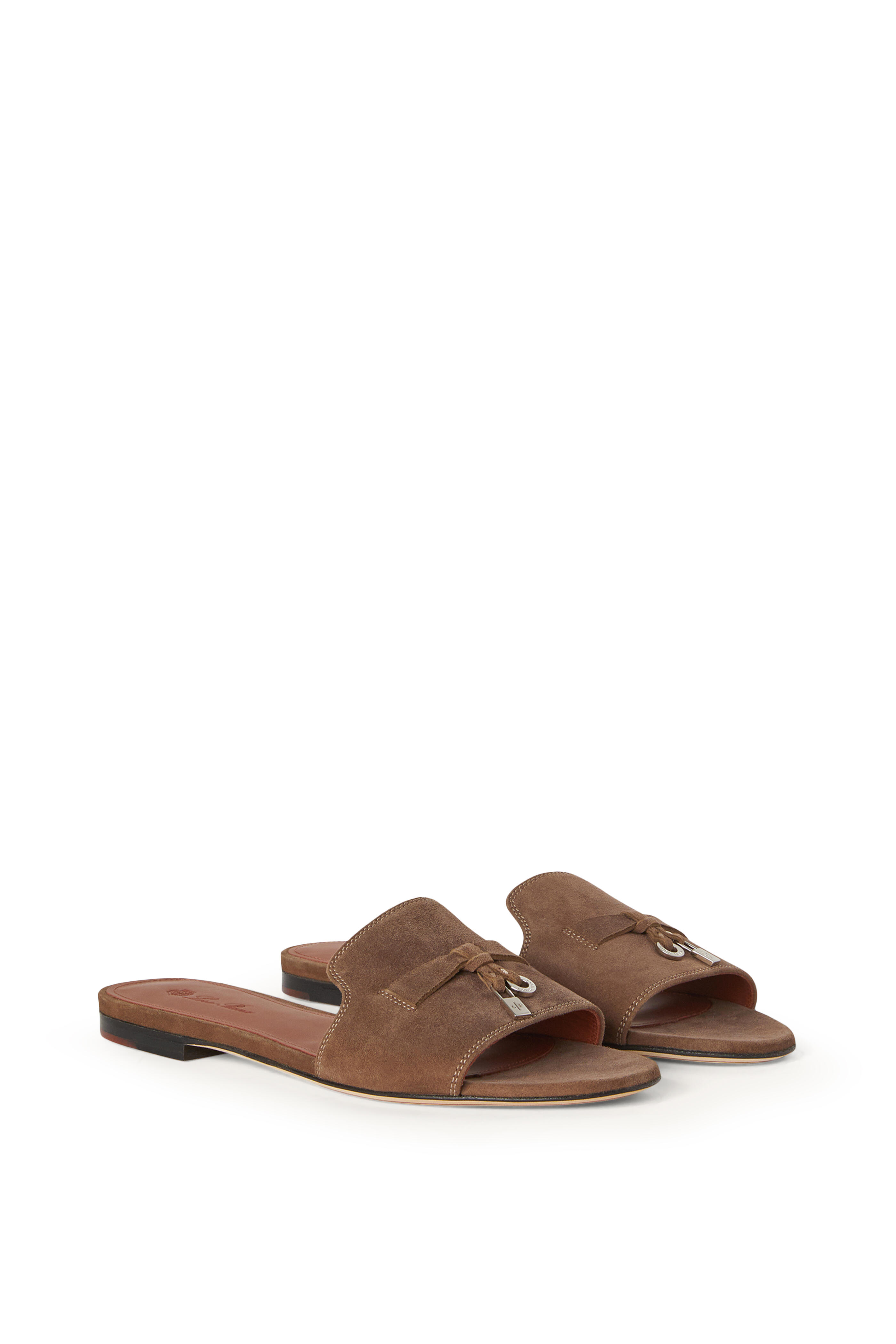 Loro Piana - Summer Charms Driftwood Brown Suede Mule