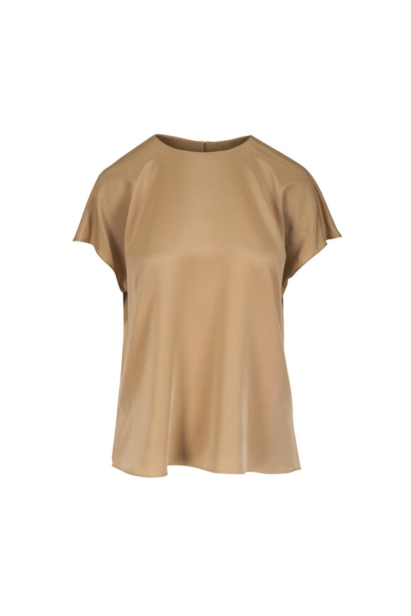 Lafayette 148 New York Cadet Khaki Silk Blouse - view 1