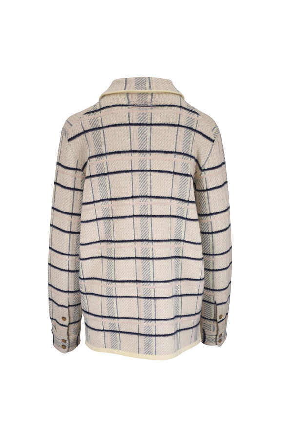 Guest in Residence Cream & Light Blue Plaid Work Shirt - view 3