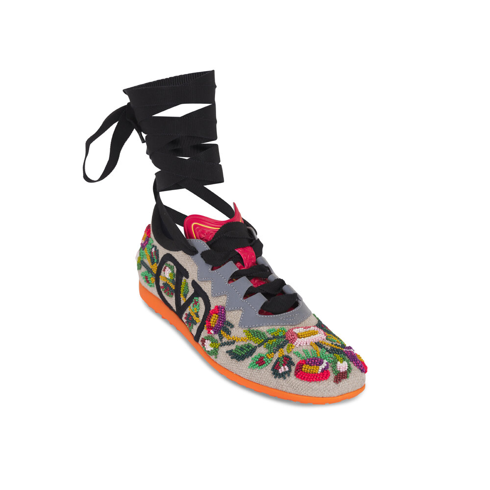 Valentino Garavani★ブラック Chromathon スニーカー Chromathon Sneaker In Perforated Nappa for Woman | Valentino PT