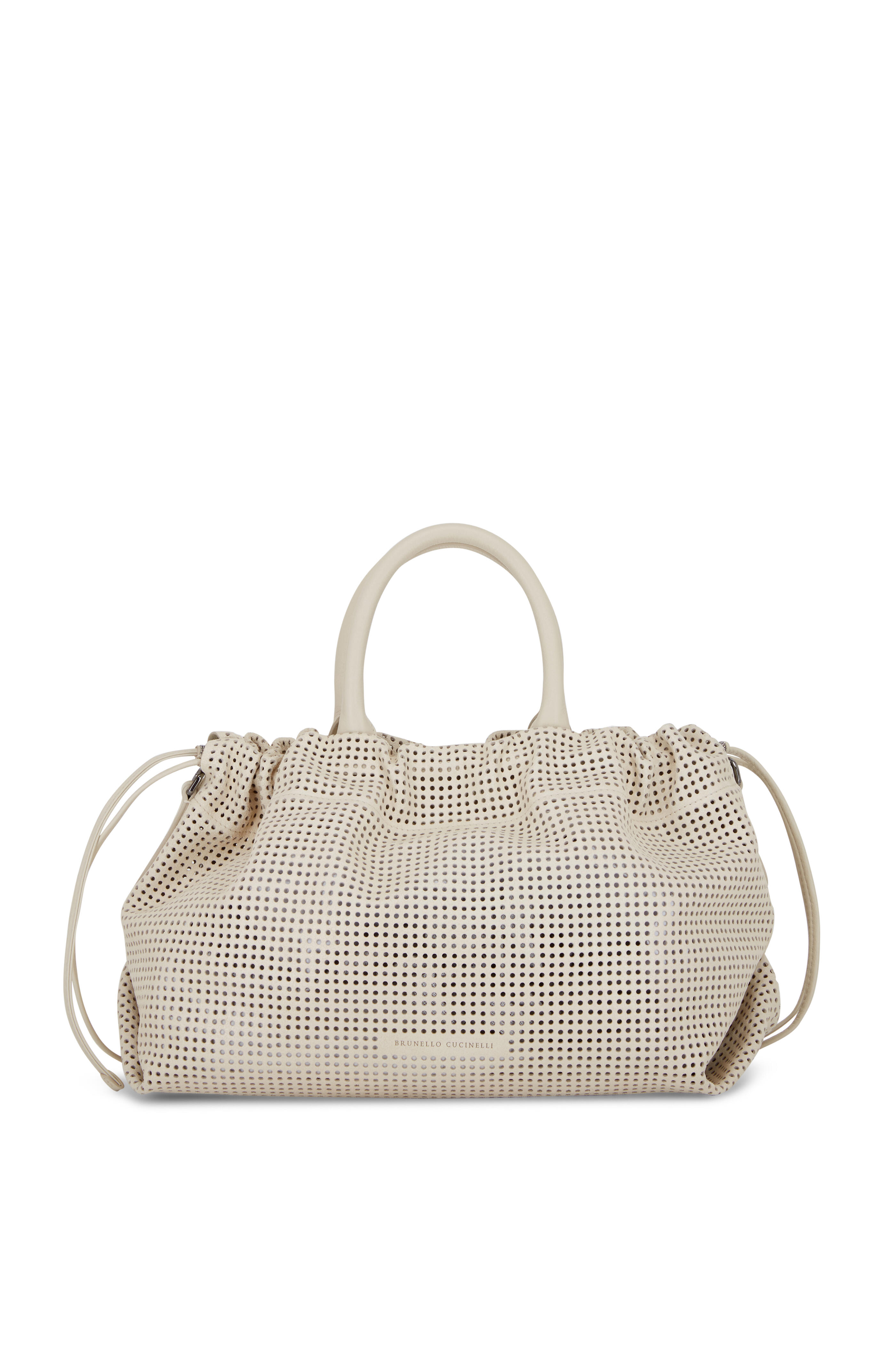 Brunello Cucinelli - Panama Ivory Perforated Leather Tote