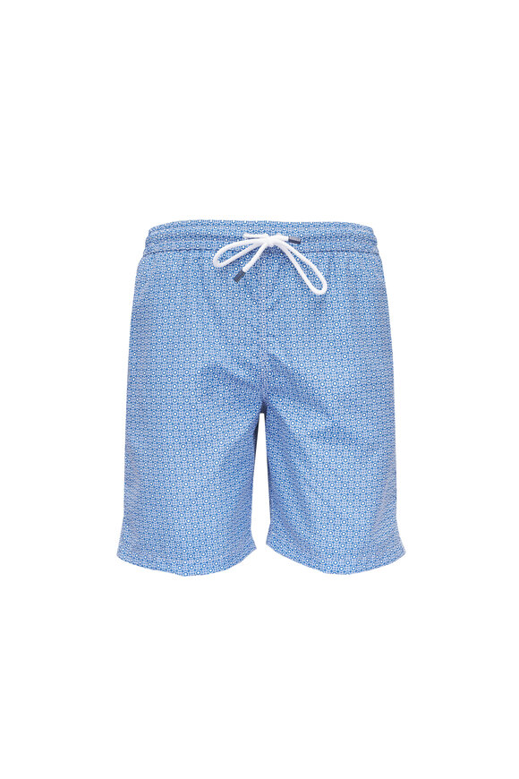 Fedeli Blue Print Swim Trunks