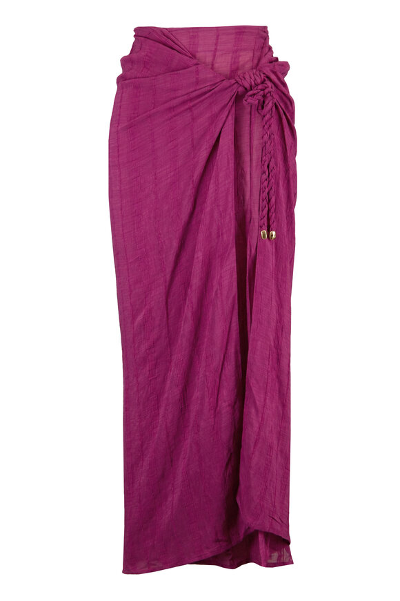 Vix Paula Hermanny Kara Purple Tie Midi Skirt - view 1