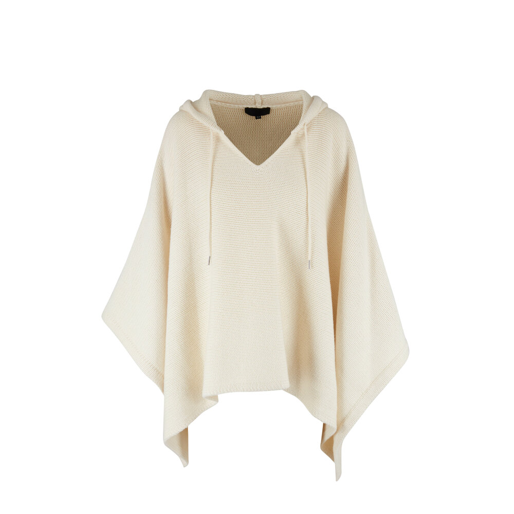 Caspian Ivory Wool & Cashmere Poncho | Mitchell Stores