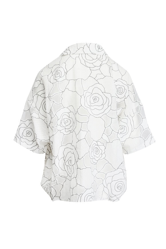 Theo The Label Ourania Ivory Draped Blouse - view 2