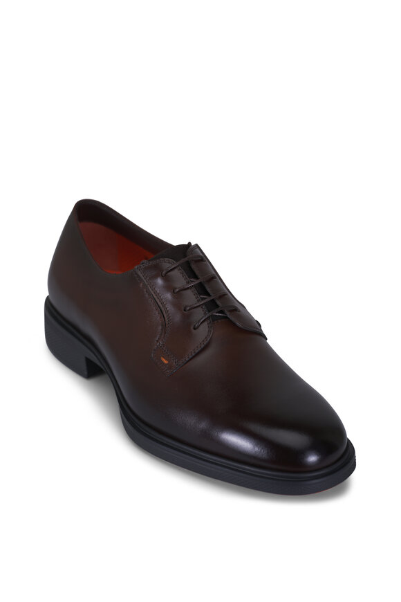Santoni Easy Revlo Dark Brown Leather Dress Shoe