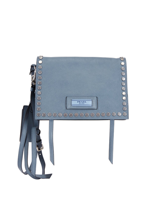 Prada - Astral Blue Studded Etiquette Crossbody Bag