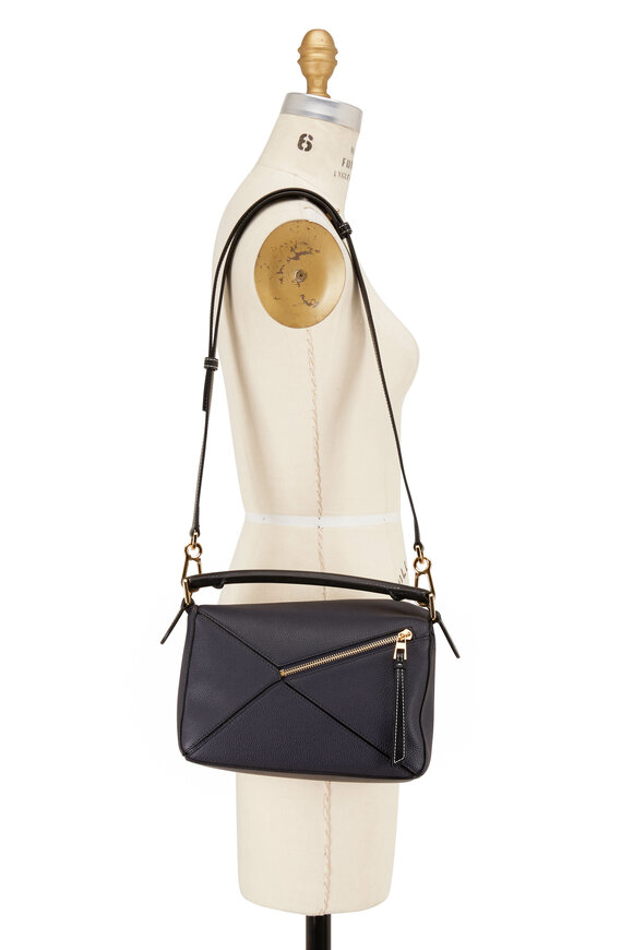 Loewe - Small Puzzle Midnight Blue & Black Shoulder Bag