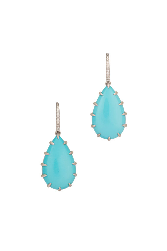 Sutra Turquoise & Diamond Drop Earrings - view 1