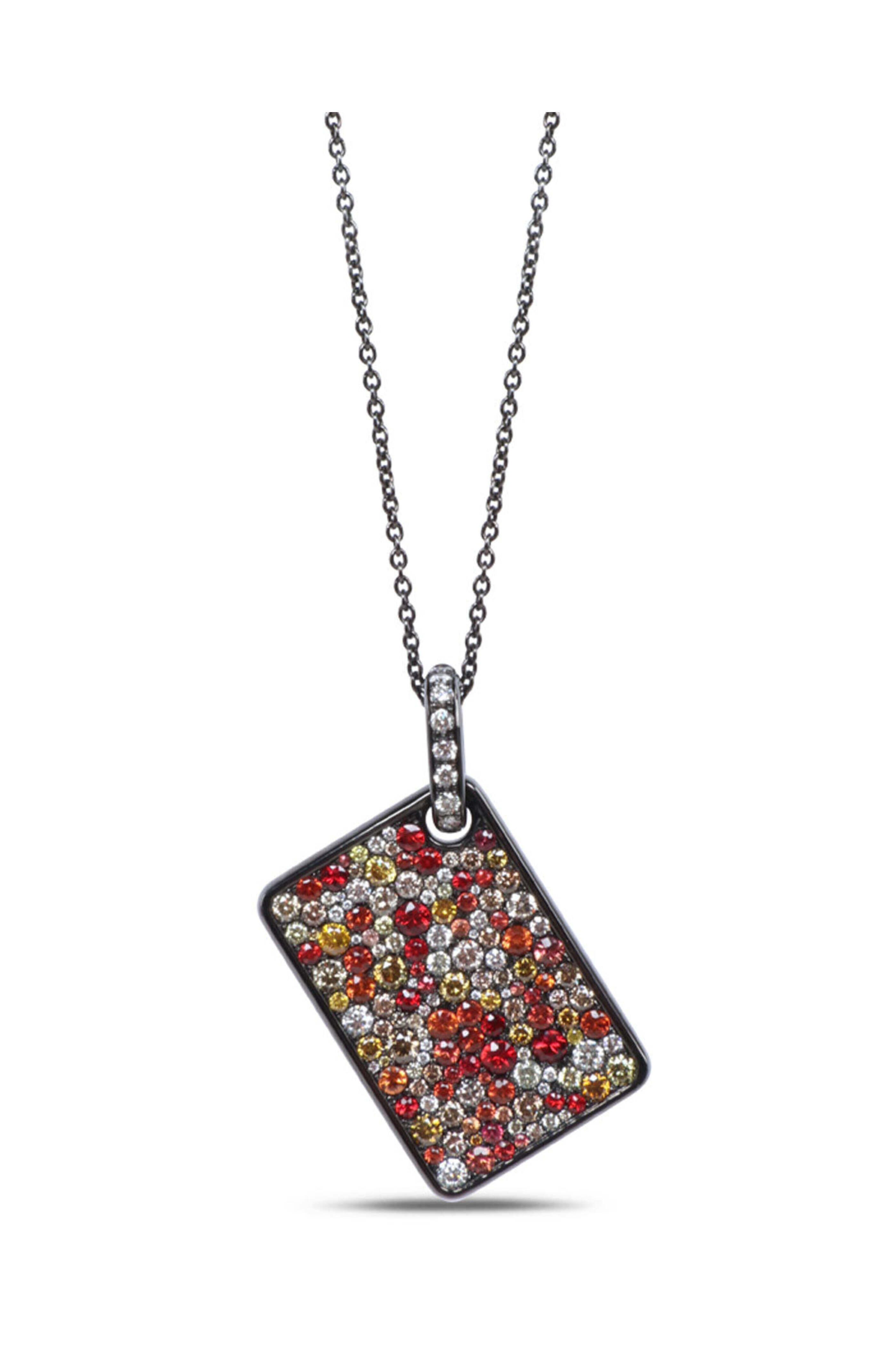 Jared Lehr - Diamond and Sapphire Dog Tag Necklace