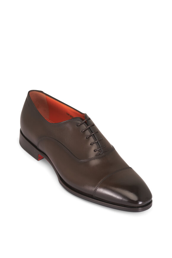 Santoni Archie Brown Leather Lace Up Dress Shoe - view 1