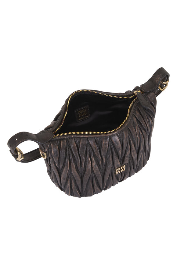 Miu Miu Mini Matelasse Coffee Quilted Leather Shoulder Bag - view 5