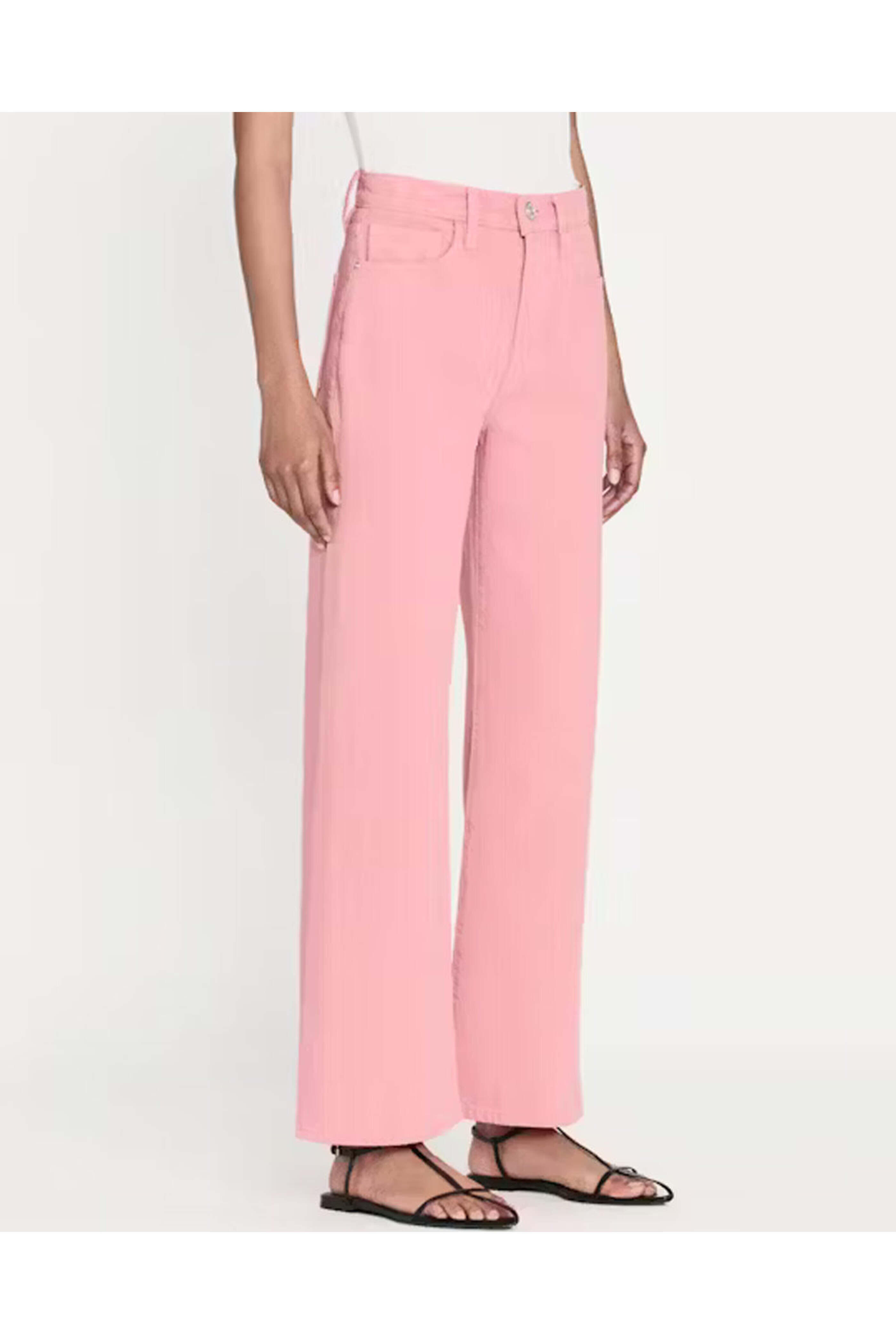 Frame - Le Jane Wide Crop Jean in Washed Dusty Pink