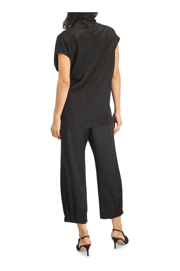 Zero + Maria Cornejo Abi Black Moire Cropped Pant - view 4