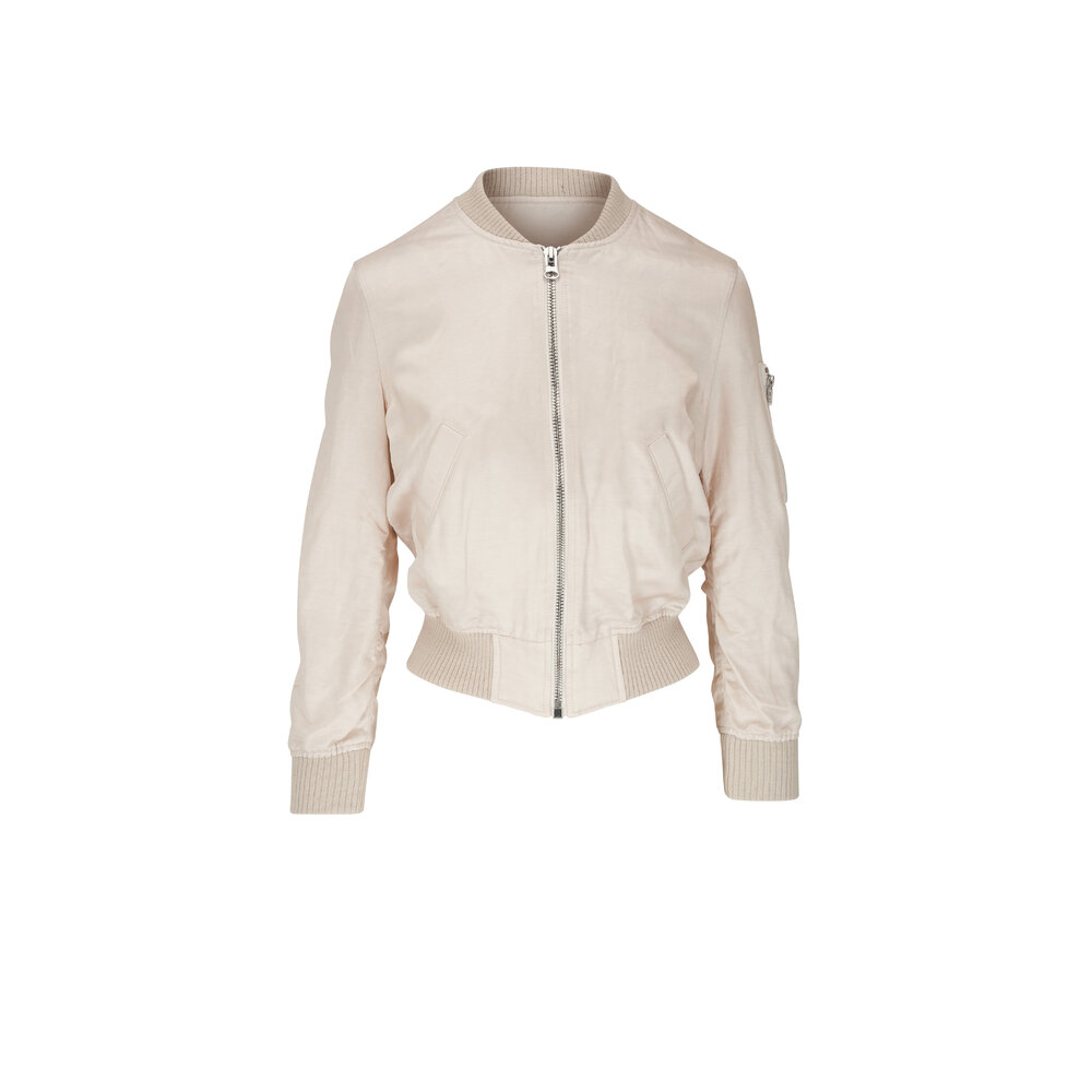 R13 Oyster Shrunken Flight Bomber Jacket Mitchell Stores