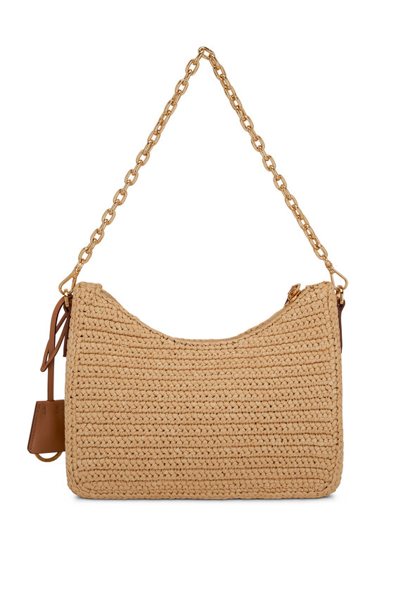 Prada - Re-Edition Natural Raffia Crochet Shoulder Bag 